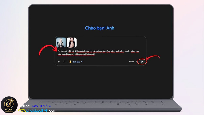 Promt miêu cả ohong cách photobooth mà bạn muốn