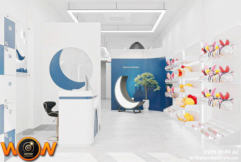 Mẫu tiệm chụp ảnh photo booth đậm tính thương hiệu